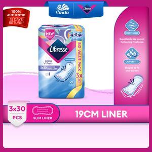 Libresse Longer & Wider Slim Pantyliner 19cm (3x30s) - Breathable & No Crumple