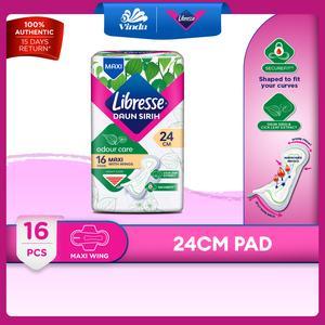 Libresse Daun Sirih Maxi Wings Pads 24cm (16s) - Odour Care & Extra Leakage Protection