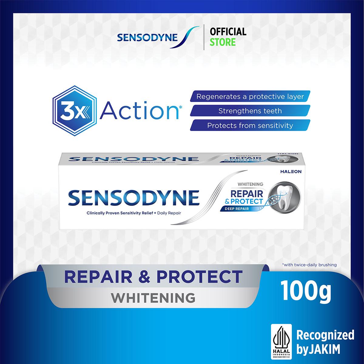 SENSODYNE Toothpaste, Repair and Protect, Deep Repair, Lasting and Daily Sensitivity Protection, Whitening,100g x 1