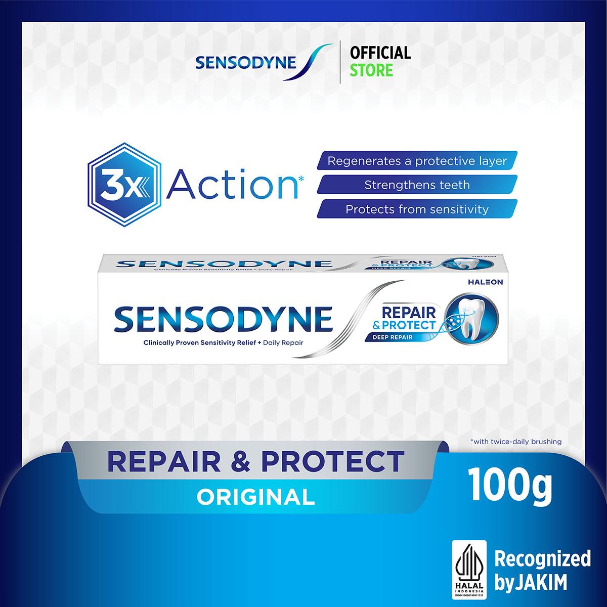 SENSODYNE Toothpaste, Repair and Protect, Deep Repair, Lasting and Daily Sensitivity Protection, Original,100g x 1