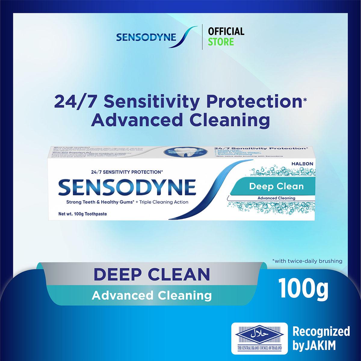 SENSODYNE Toothpaste Deep Clean, 24h Sensitivity Protection, Helps remove plaque, Lasting Freshness, 100g x 1
