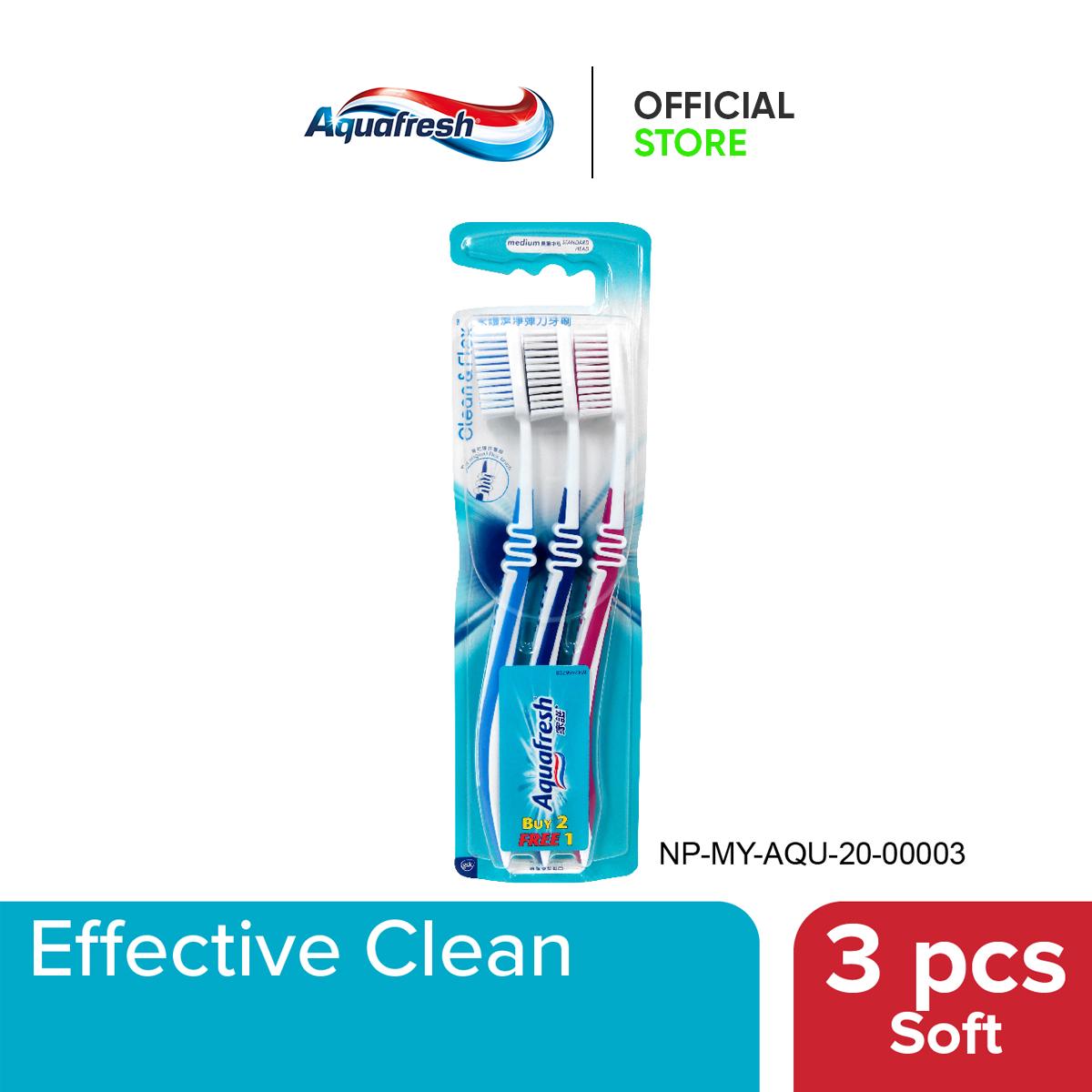 Aquafresh Toothbrush Clean & Flex Buy 2 Free 1 - Soft (1 x 3EA)