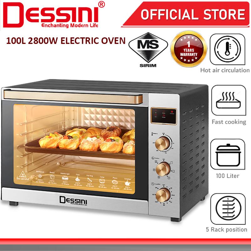 DESSINI ITALY 100L Electric Rotisserie Oven Convection Hot Air Fryer Toaster Timer Oil Free Roaster Machine / Ketuhar