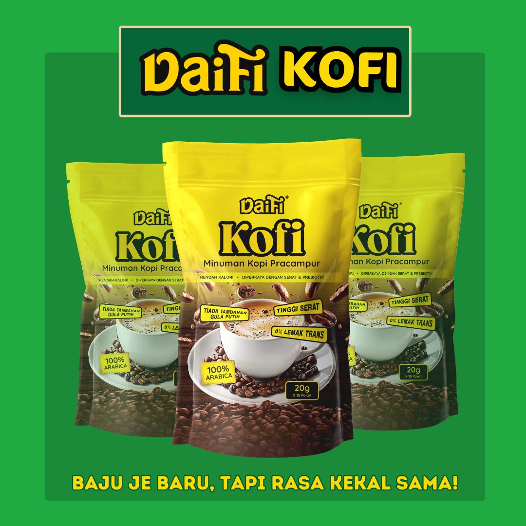 [All Variant] Daifi White Coffee 3in1 Minuman Kopi 3 dalam 1 Murah Sedap Tanpa Tambahan Gula Putih, Rendah Kalori, Diperkaya dengan Fiber,No Added Sugar