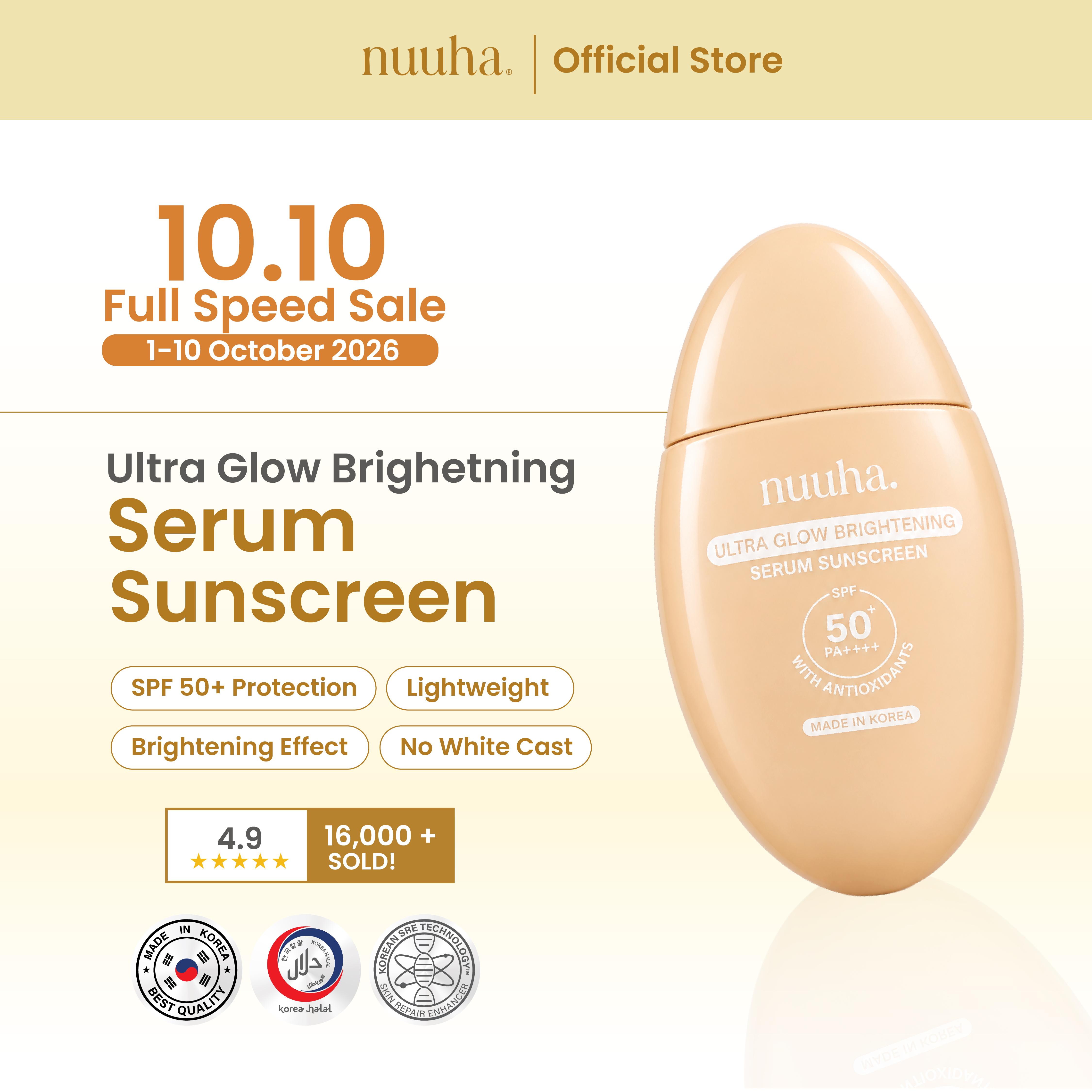 NUUHA BEAUTY ULTRA GLOW BRIGHTENING SERUM SUNSCREEN SPF50+ PA++++