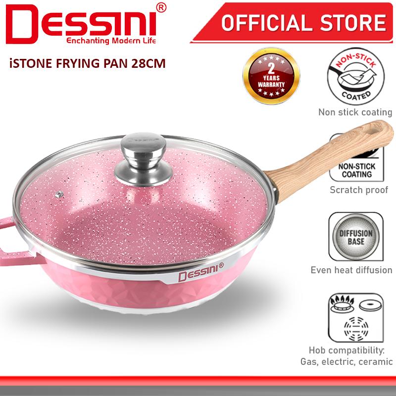 DESSINI ITALY iSTone ISTFP-28 Granite Aluminium Non Stick Casserole Pot Bowl Wok Fry Pan Cookware Kuali Periuk (28cm)