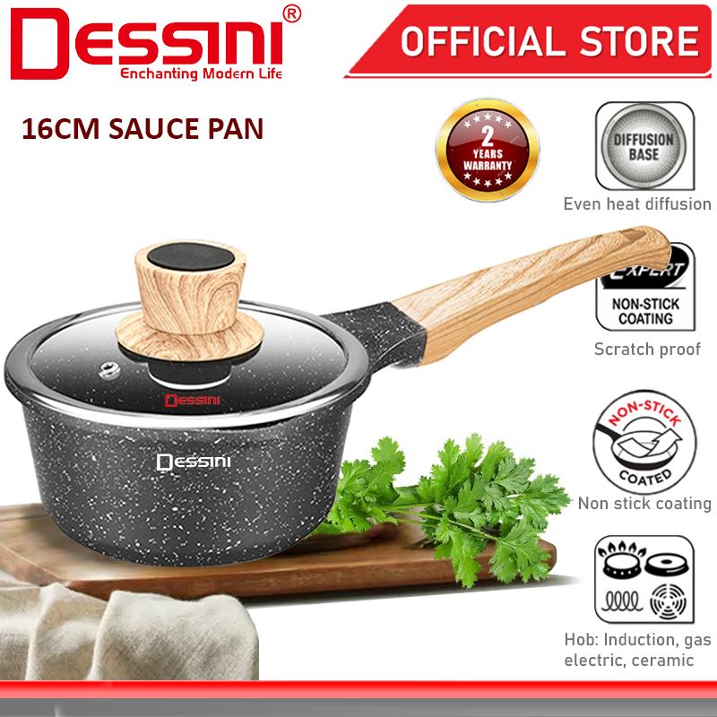 DESSINI ITALY CRMP-16 16CM Sauce Pan Die Cast Aluminium Non Stick Induction Milk Pot Casserole Fry Bowl Cookware PERIUK