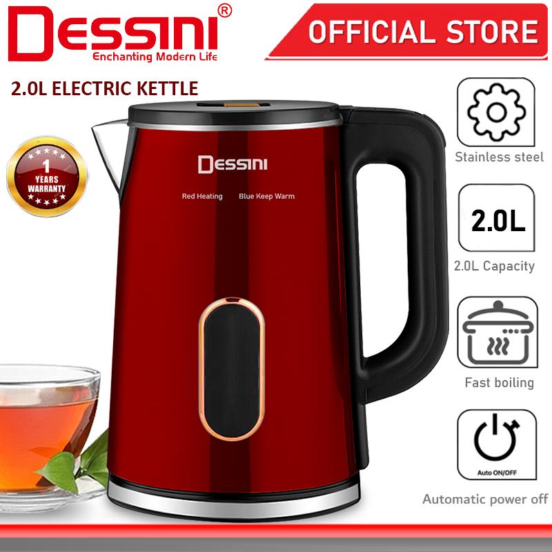 DESSINI ITALY 2.0L Stainless Steel Electric Kettle Automatic Cut Off Boiler Jug Teapot / Cerek