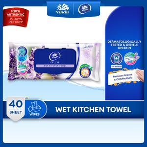 Vinda Deluxe Kitchen Wipes Lavender Scent 40s - Removes Oil and Grease & Rinse Up to 8x
