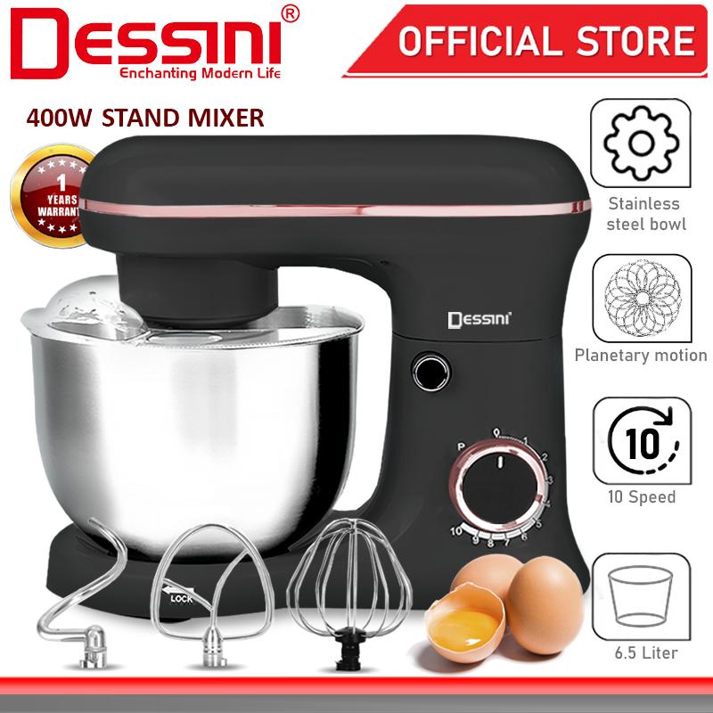 DESSINI ITALY 10 Speed Electric Stand Mixer Egg Beater Blender Grinder Dough Whisk Mesin 6.5L Bowl Pengadun Bancuh Telur