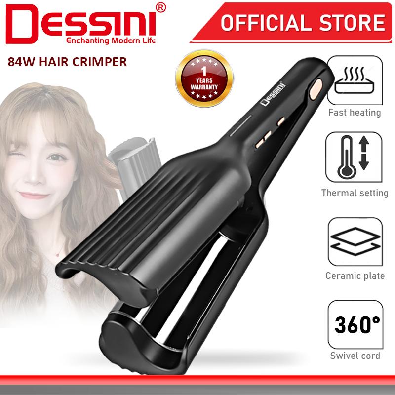 DESSINI ITALY Titanium 2 Barrel 32mm Ceramic Hair Crimper Waver Curler Roller Iron Twist Styling Pengeriting Rambut