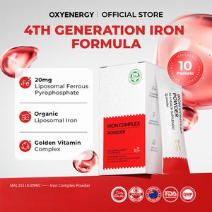 [Buy Specified Bundle Get 1 Month Free]OXYENERGY Iron Complex Powder, 10's, Replenish Iron, good for Your Vitality, HALAL, MAL Registered, HALAL