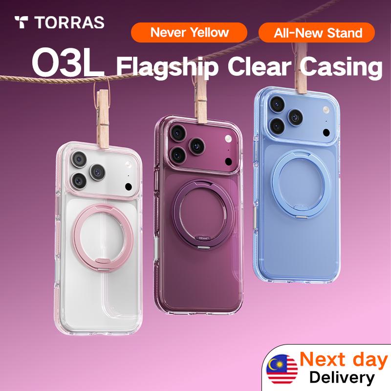 Sarung TORRAS O3L Pivot Point — separa lutsinar | Serasi dengan iPhone 14/15/16/17 | Tarikan magnet yang kuat | Penyangga fleksibel dan stabil 360° | Tahan hentakan | Disertifikasi oleh SGS