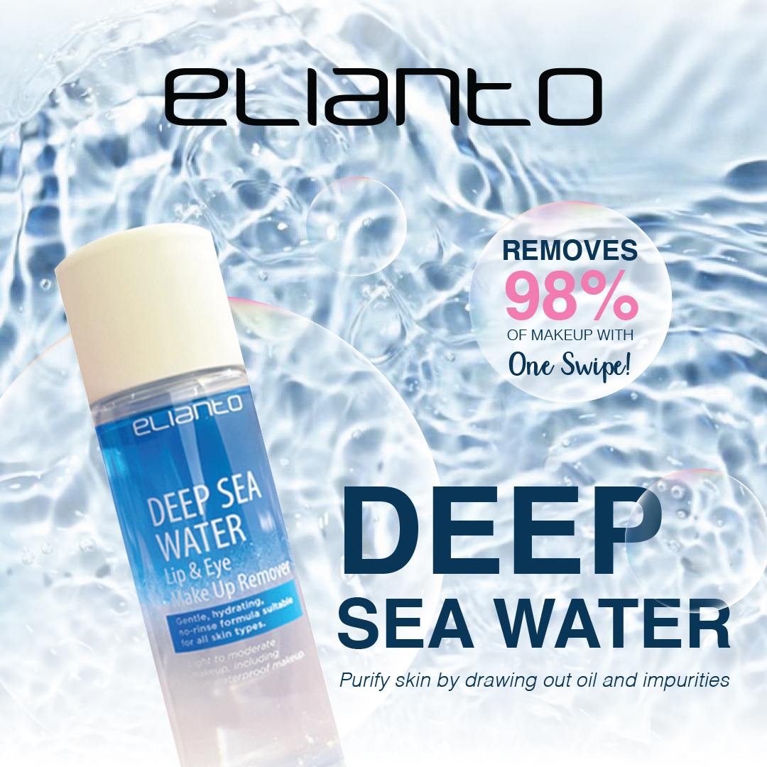 elianto Deep Sea Lip & Eyes Make Up Remover (Clean Makeup and Dirt, Deep Hydration, Remove Makeup Waterproof)