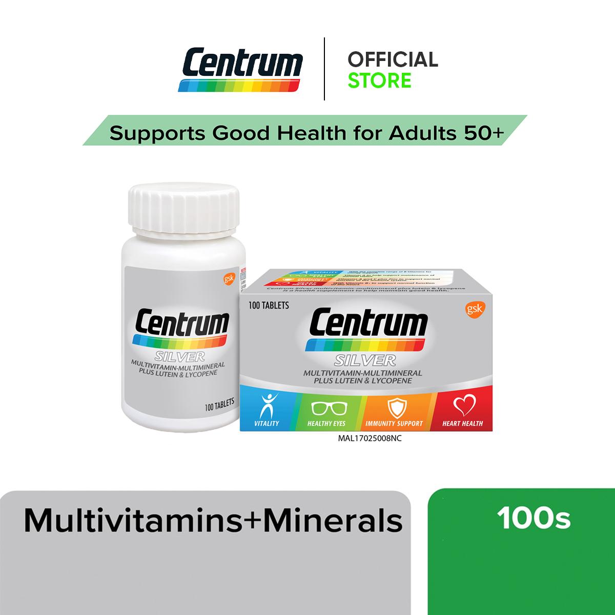[GWP] Centrum Silver Multivitamin-Multimineral Plus Lutein for Healthy Eyes & Lycopene Good Health for Adults Above 50 (100s)