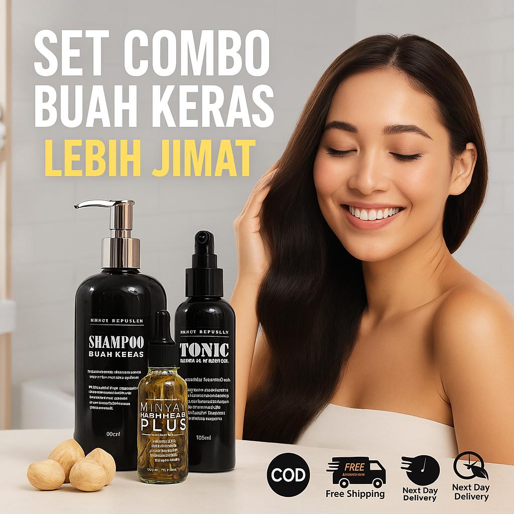 Kombo Set Penjagaan Rambut berasakan Pati Buah Keras