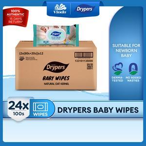 [Carton Deal] Drypers Oat Kernel Baby Wipes (24x100s) - Derma-tested & Safe For New Born