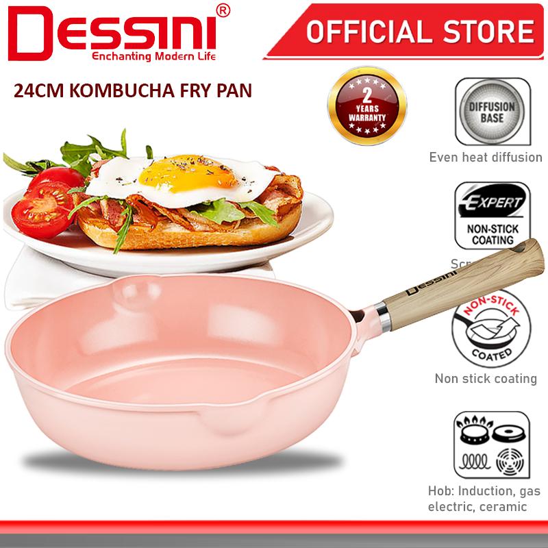 DESSINI ITALY KBC-FP24 Frying Pan Induction Aluminium Non Stick Fry Skillet Casserole Wok Pot Bowl Kuali Leper 24CM