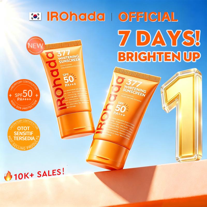 IROHADA 377 Sunscreen SPF50 PA++++ | High UV Protection | Lightweight | Suitable for Sensitive & Acne-Prone Skin