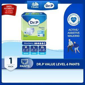 Dr. P Value Level 6 Absorbency Adult Pant Diaper M10/ L9/ XL8 - 2x Skin Protection with Quick Dry