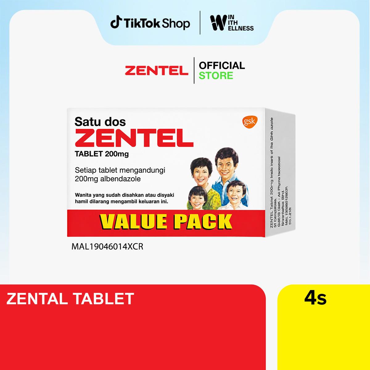 Zentel Tablet 200mg / 4 Tablets
