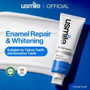 【HOT Sale!】usmile Repair White Toothpaste (Floral Stream 100g/pc) – Deep Stain Removal|EnamelStrengthening|Gentle Whitening Care|Halal|Brightening|COD|Ubat Gigi|Pemutih gigi|Nafas Segar