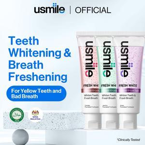 【HOT Sale!】usmile Fresh White Toothpaste – 110g per pc | ubat gigi perfume | Swiss-Inspired Fragrance | 12H Fresh Whitening Care | Gentle Formula for Clean | Long-Lasting Fresh Breath | HALAL | COD | Pemutih gigi | Nafas Segar