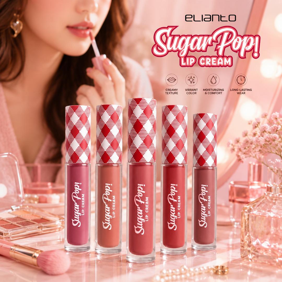 Elianto Sugar Pop Lip Cream  (creamy, smooth, and hydrating formula that glides effortlessly on the lips and matte finishing)