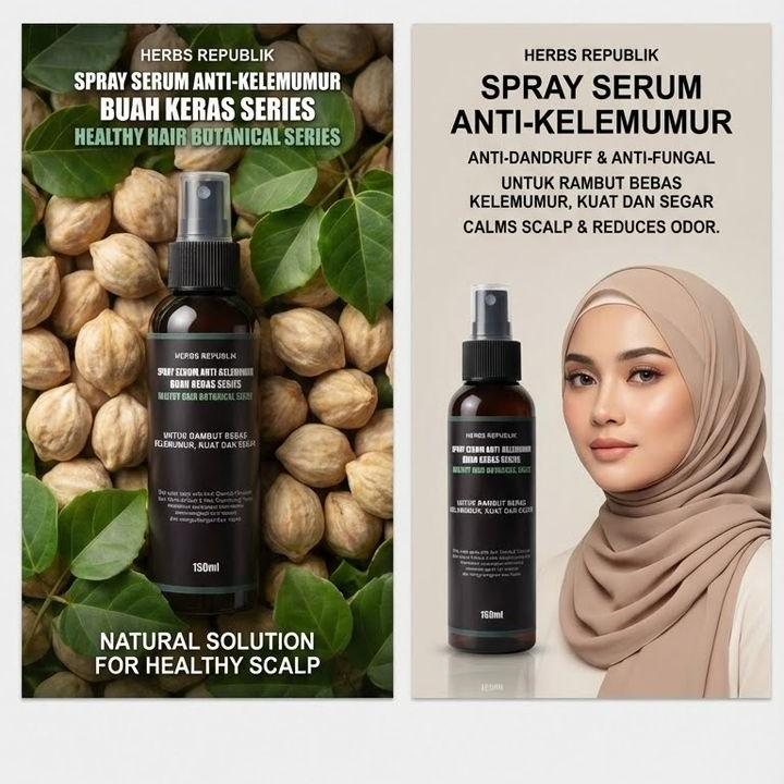 ANTI -DANDRUFF SPRAY SERUM HARD FRUIT SERIES UNTUK RAMBUT SEHAT DAN BERSIH