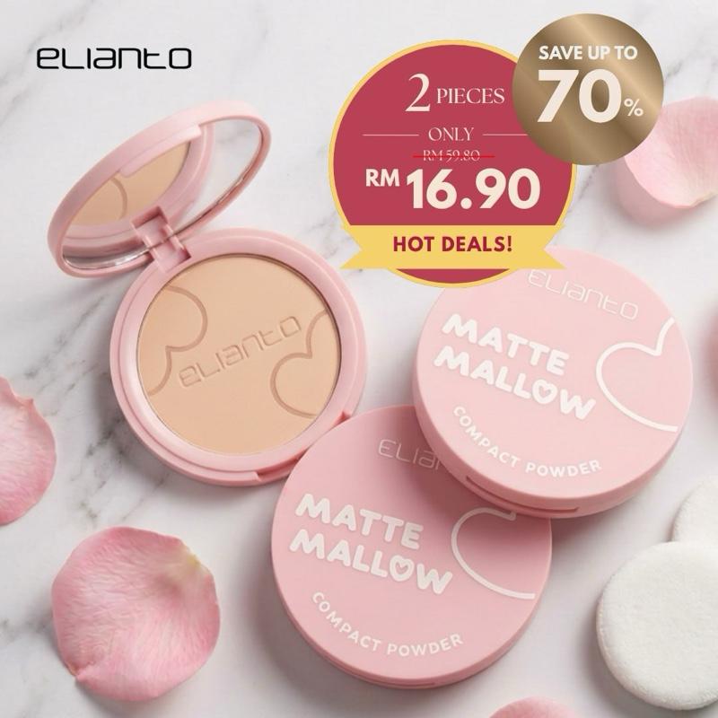 ELIANTO Matte Mallow Compact Powder (Ringan/Lembut/Lightweight/Smooth)