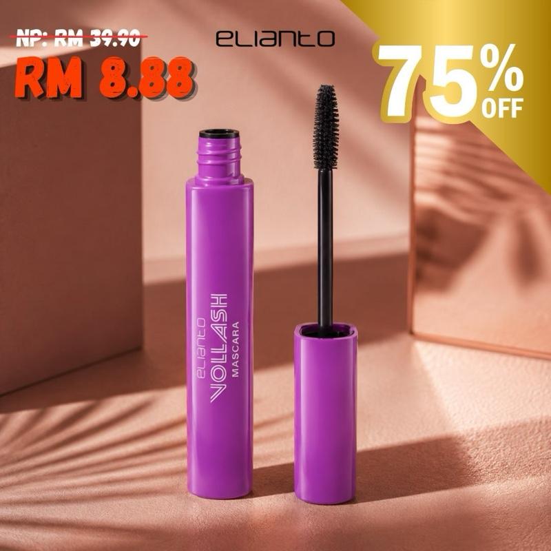 Elianto Vollash Mascara (Anti smudge, Volumized, easy to remove, Tahan Lama, Panjang, lengthening, Long-wearing)