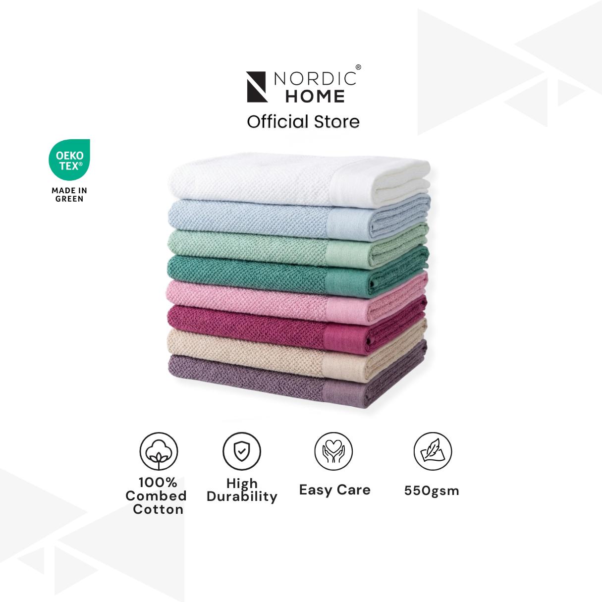 Tuala Mandi Structure Nordic Home 500GSM | 100% Combed Cotton Mini Waffle | Lembut & Menyerap Air 70×140CM Kapas