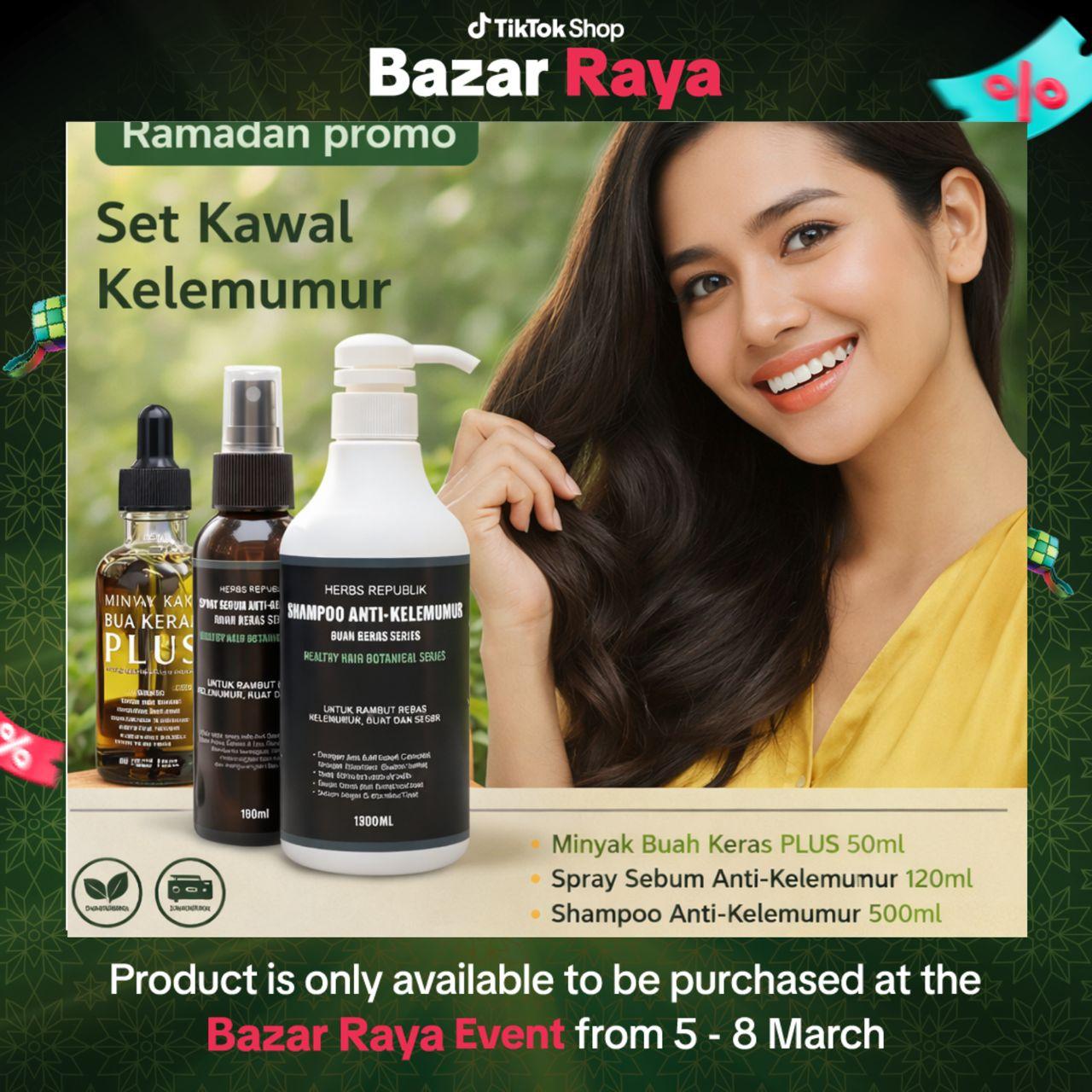 Kombo Set Penjagaan Rambut - Available to Purchase at Bazar Raya from 5-8 Mar"