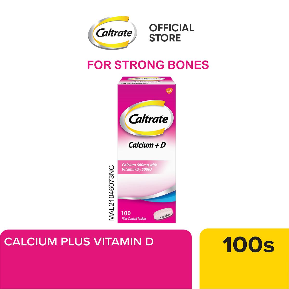 Caltrate 600 + D Calcium Dietary Supplement For Bone Health With Vitamin D (1 x 100's)