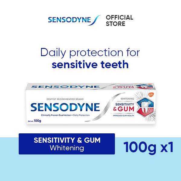 Sensodyne Sensitivity & Gum Sensitivity Relief & Improve Gum Health Whitening Toothpaste Single Pack 100g x 1
