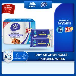 [TIKTOK EXCLUSIVE] Vinda Deluxe Kitchen Rolls (6x60s) + Vinda Deluxe Kitchen Wipes (2x40s)