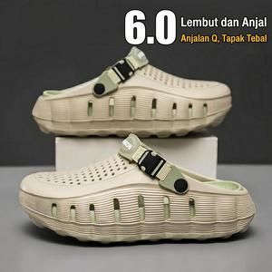 Selipar sukan lelaki untuk kegunaan luar, selipar kasual musim panas, tapak lembut, tapak tebal, anti-gelincir, tahan lasak, selipar pantai, kapal, selipar tertutup lelaki untuk kegunaan luar, selipar lelaki musim panas