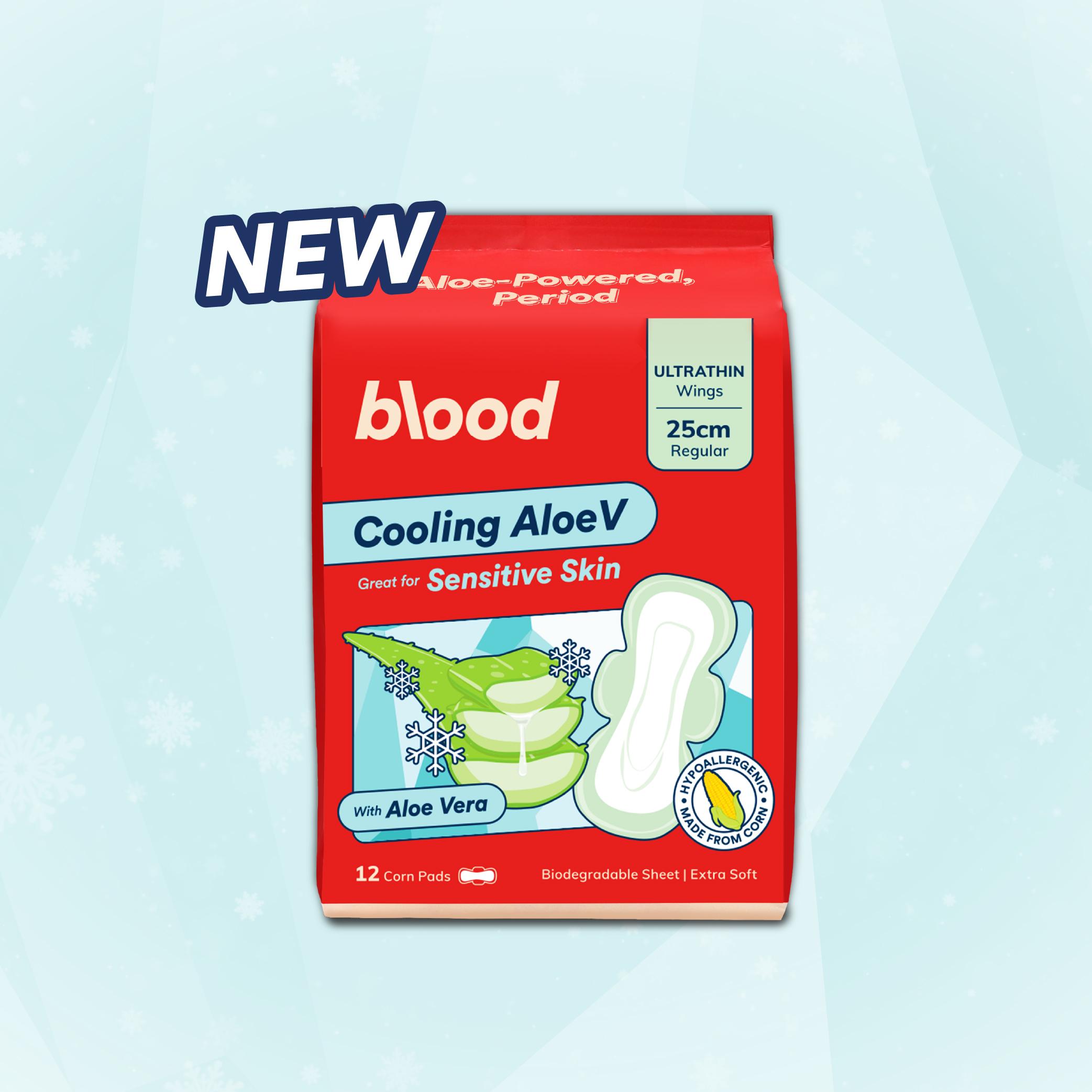 [NEW] Blood Cooling Sanitary Pads 冰凉卫生棉 | Cooling Aloe Vera + Corn Topsheet (25cm|29cm|33cm) | Tuala Wanita Jagung Sejuk