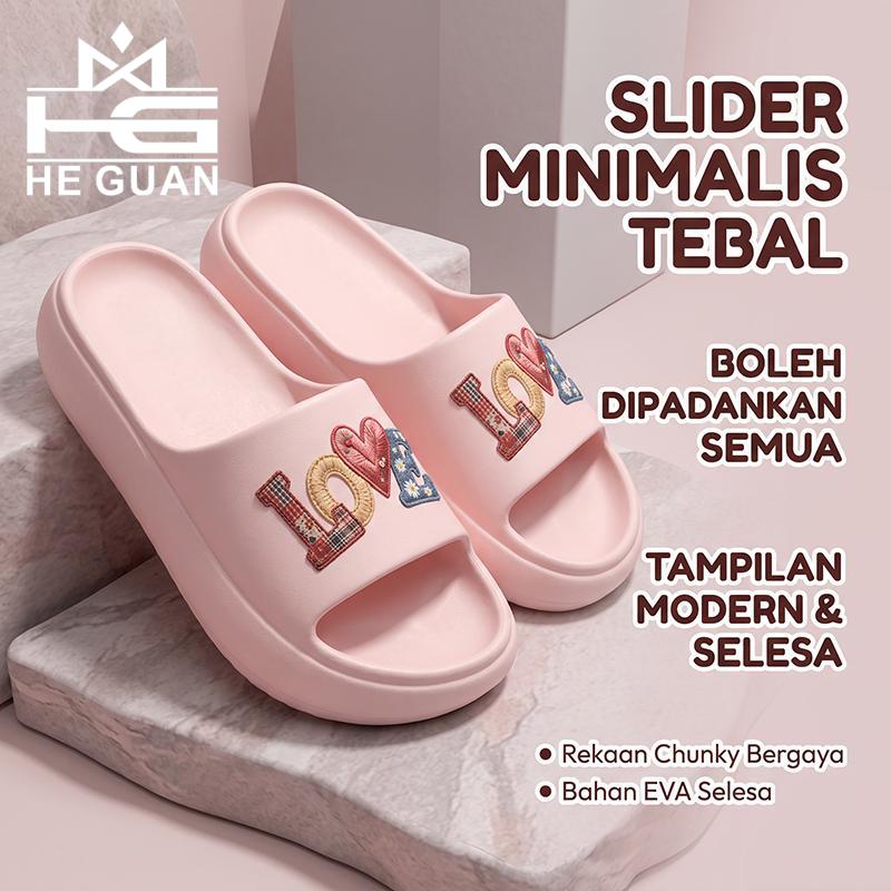 HEGAUN Selipar wanita EVA yang lembut & selesa, selipar rumah ringan untuk wanita, sandal kasual comel untuk kegunaan harian